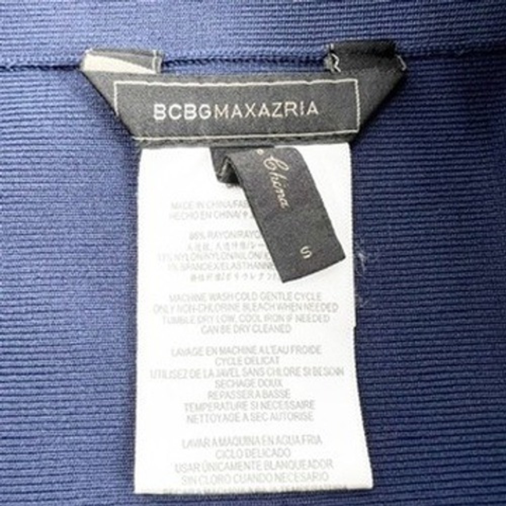 BCBGMAXAZRIA Womens Navy Blue Colorblock Bandage Knit Mini Skirt Small - Picture 4 of 5